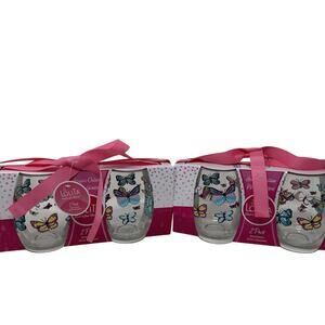 Lolita Acrylic Stemless Wine Glass Two Pack - Butterflies Garden Party Bridal